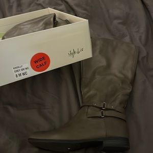 Style&Co Grey mid calf boots size 8